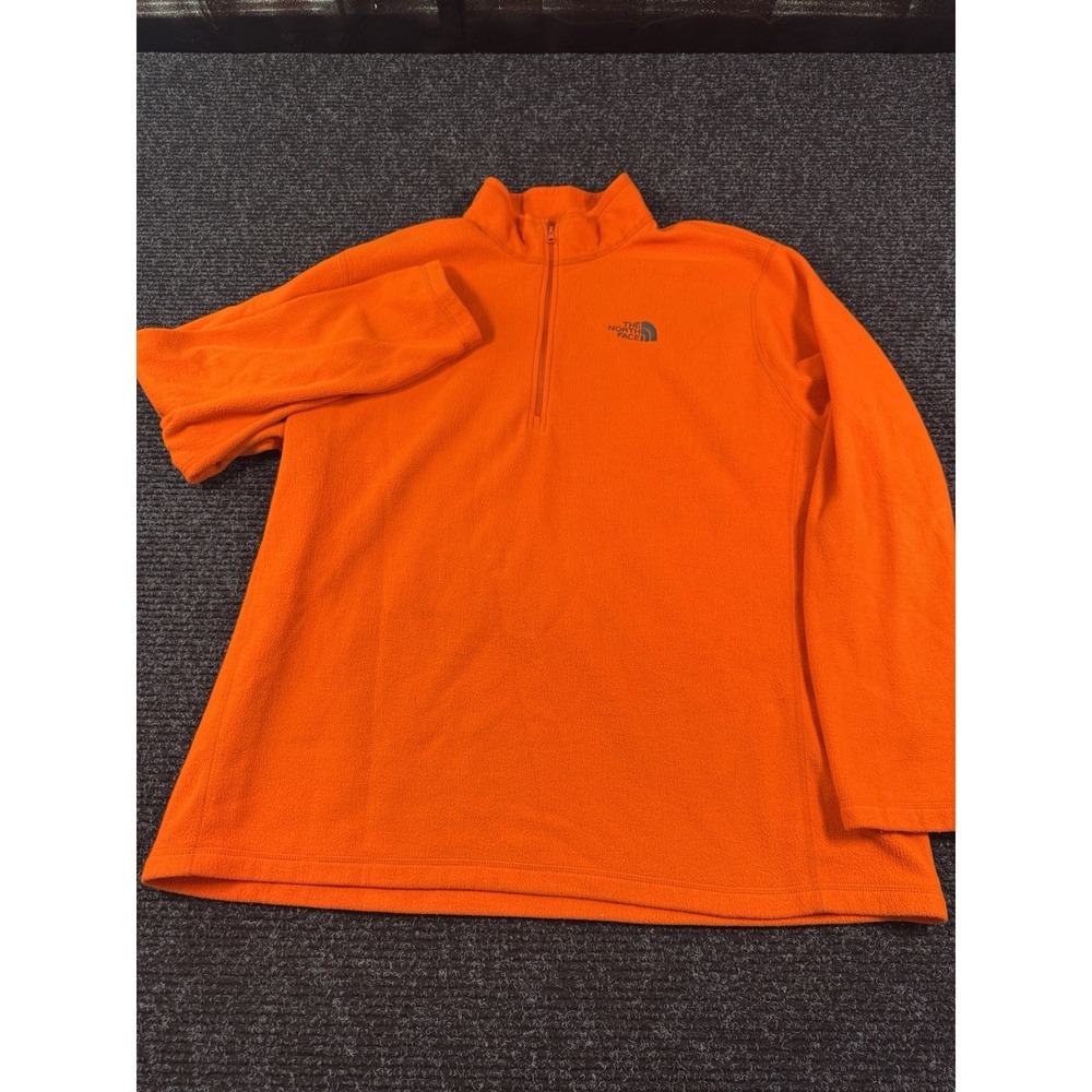 The North Face Men XXL Orange 1/4 Zip Fleece Pullover Long Sleeve Outdoor